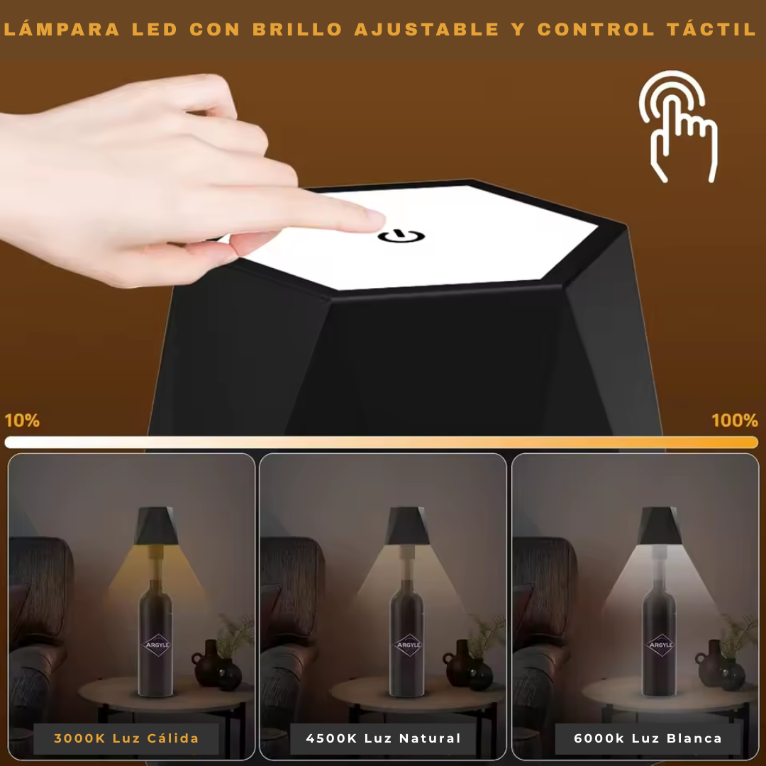 Lámpara inalámbrica para botellas